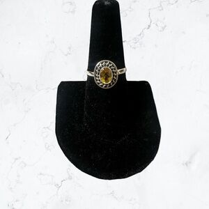 .925 Sterling Silver Citrine Ring- Size 7